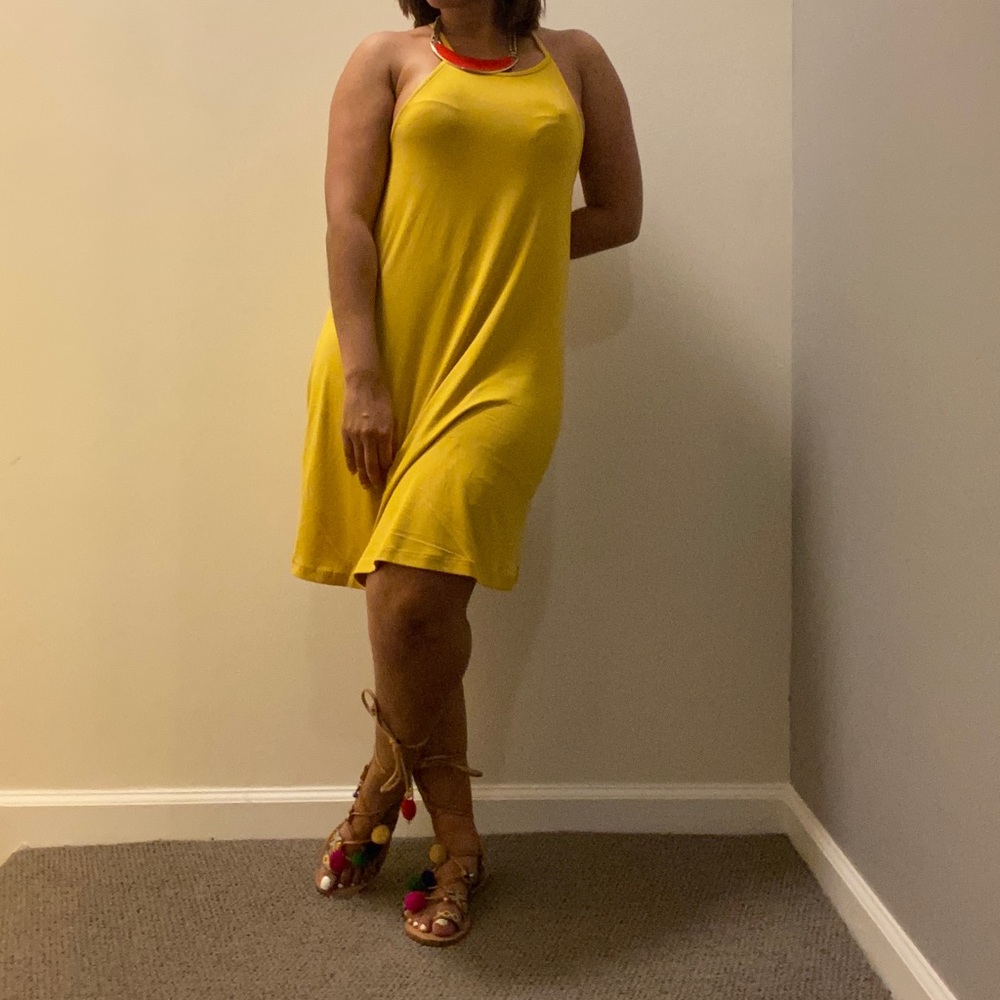 Yellow Halter Neck Dress